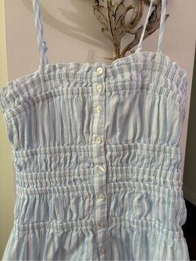 Miss selfridge petite blue striped midi dress NWOT
